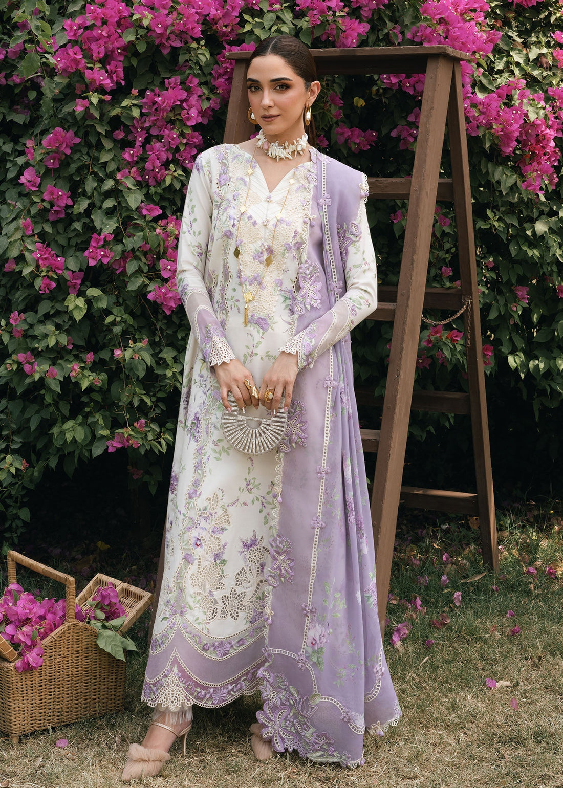 Crimson | Tasawar 25 | LAVENDER FALL - D5B - Official Crimson stockist in UK - Sakeena London