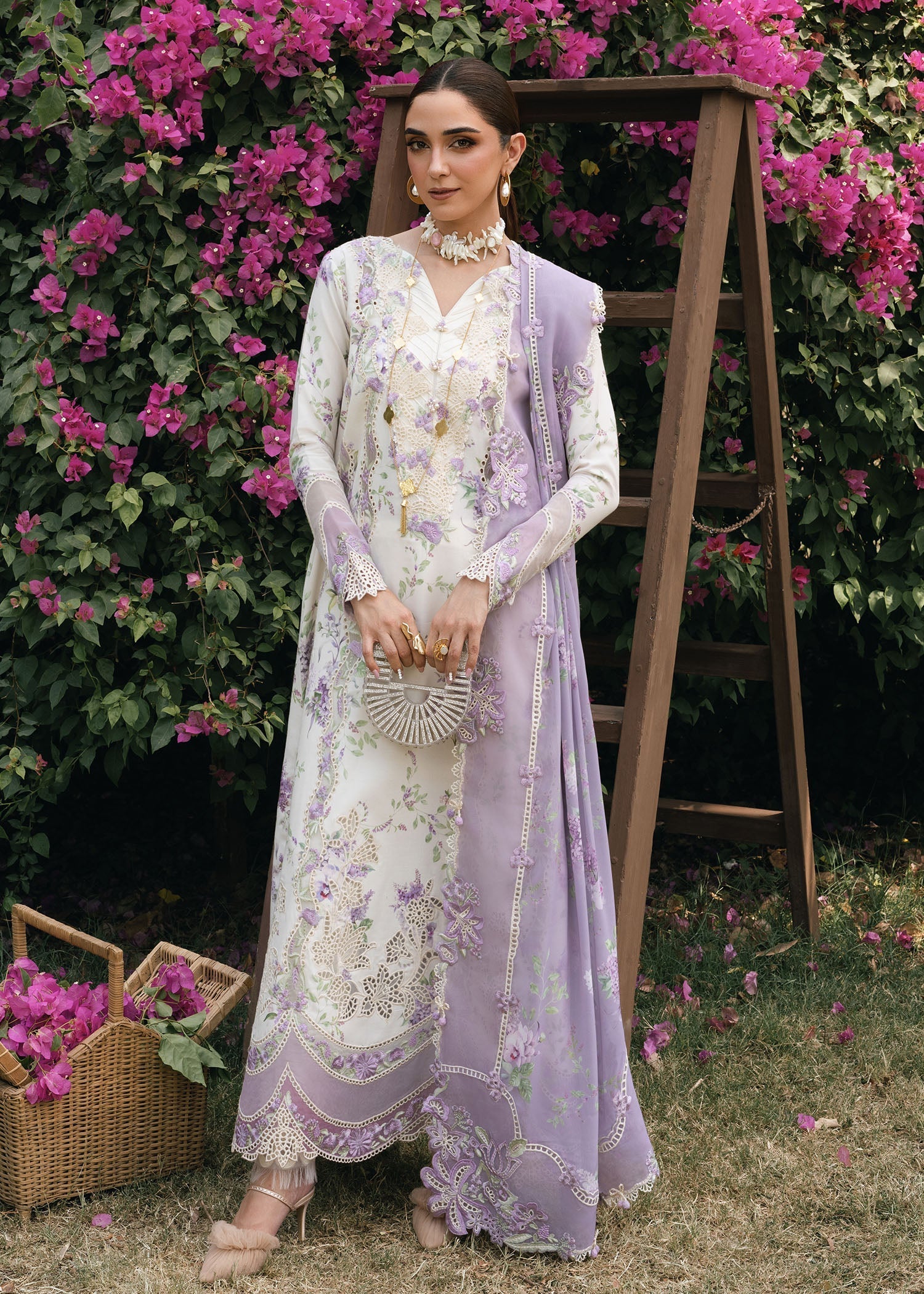 Crimson | Tasawar 25 | LAVENDER FALL - D5B - Official Crimson stockist in UK - Sakeena London