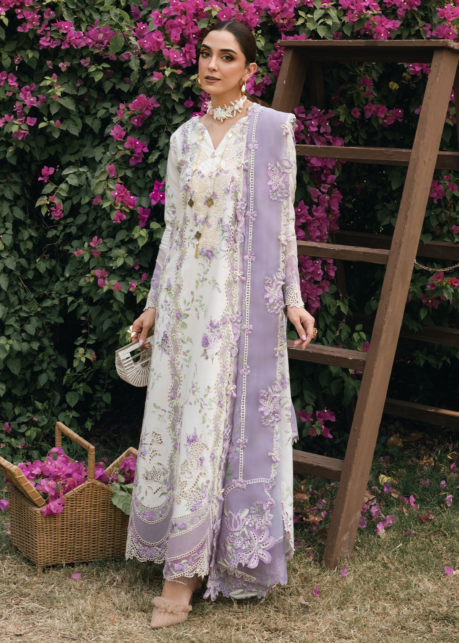 Crimson | Tasawar 25 | LAVENDER FALL - D5B - Official Crimson stockist in UK - Sakeena London