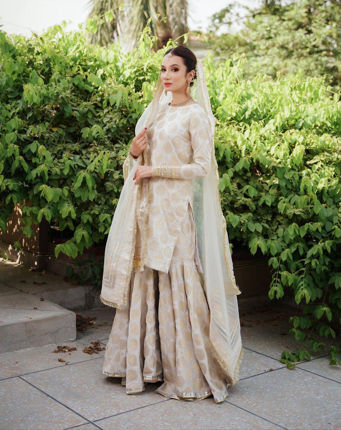 Zar | Gharara Formals | White - Official Zar stockist in UK - Sakeena London