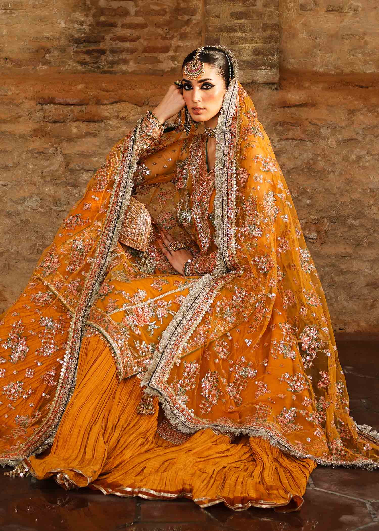 Hussain Rehar | Zaib un Nisa 23 | Saffron - Official Hussain Rehar stockist in UK - Sakeena London