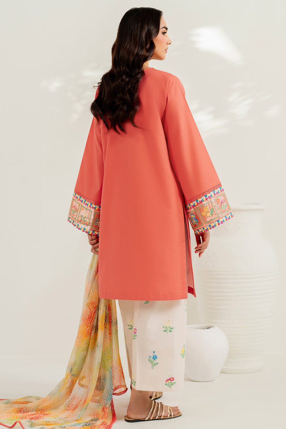 Farasha | Thread Lines Embroidered | Suncharm Glow - Official Farasha stockist in UK - Sakeena London