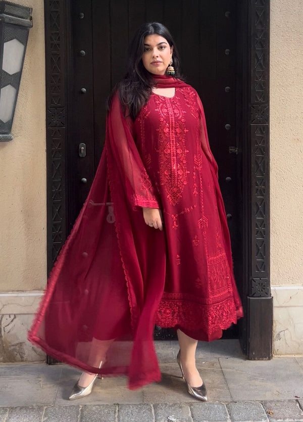 Sahane | Luxury Lawn and Formal Dresses | SAH-1011 Scarlet - Ella Formals - Official Sahane stockist in UK - Sakeena London