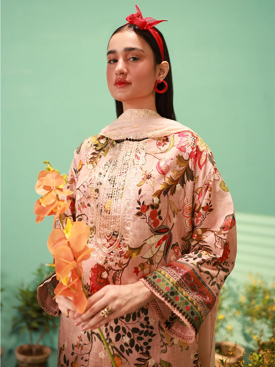 Salitex | Izel Lawn 24 | ROSEBUD - LUXURY LAWN EMBROIDERED SUIT - Official Salitex stockist in UK - Sakeena London