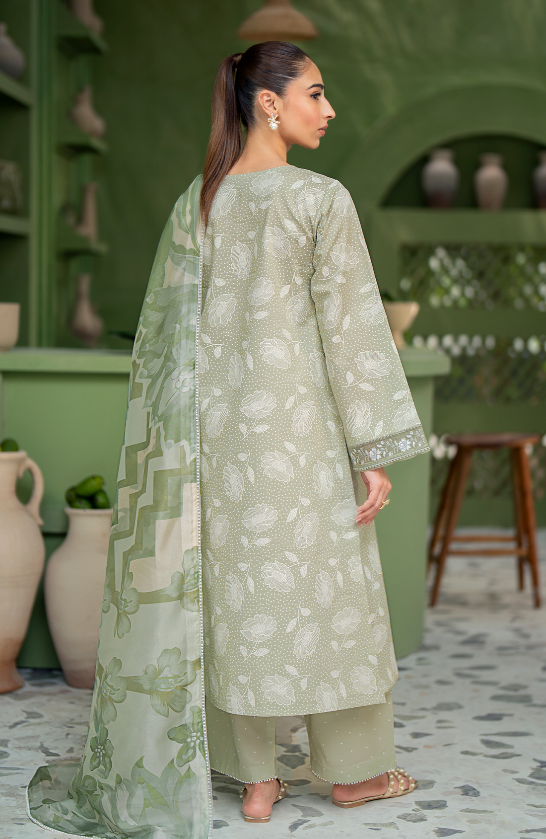 Seran | Artisan Lawn 25 | PISTACHE - Official Seran stockist in UK - Sakeena London