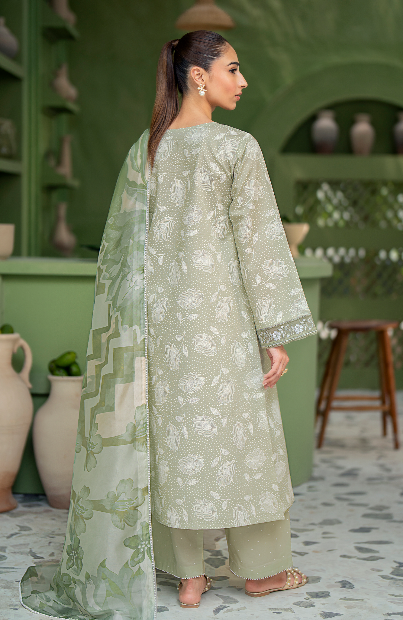Seran | Artisan Lawn 25 | PISTACHE - Official Seran stockist in UK - Sakeena London