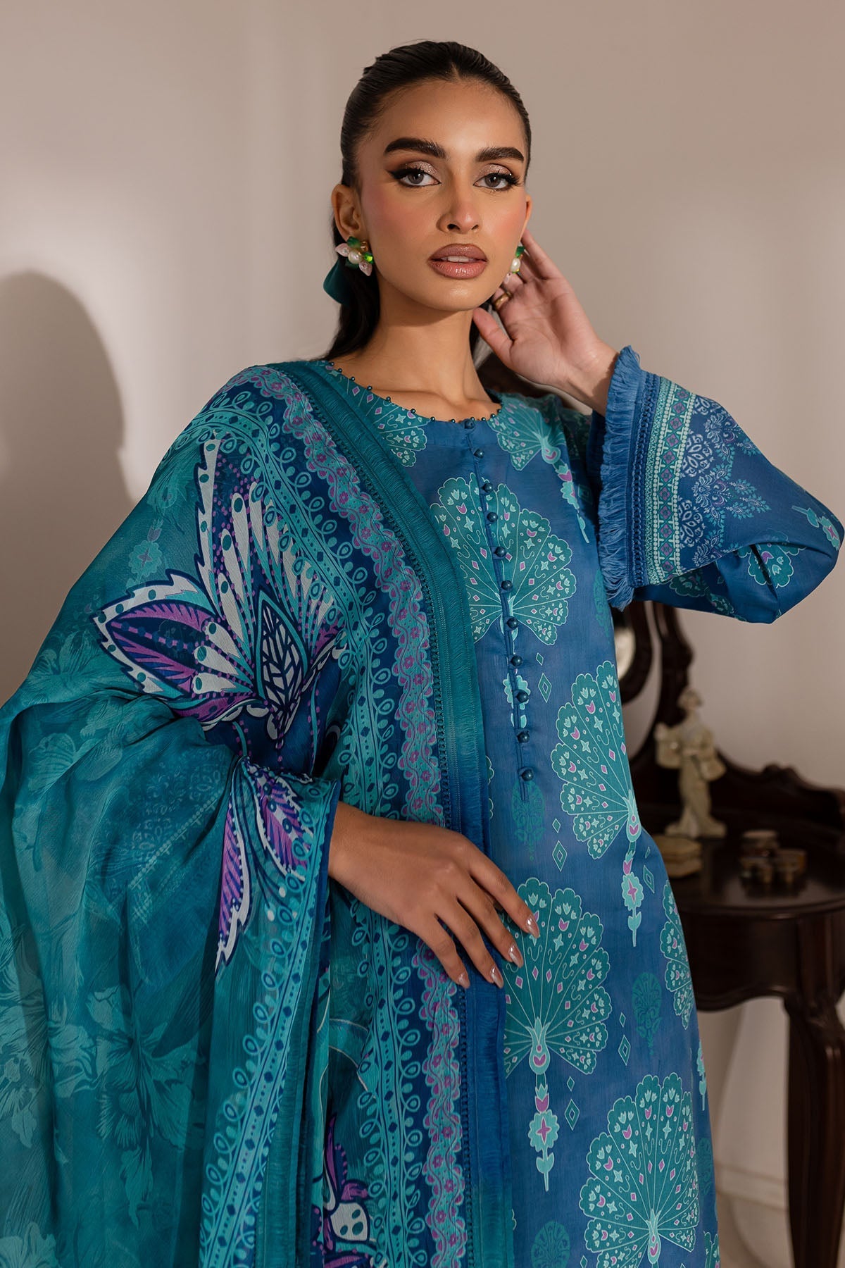 Nureh | Printed Lawn 25 | SP-145 - Official Nureh stockist in UK - Sakeena London