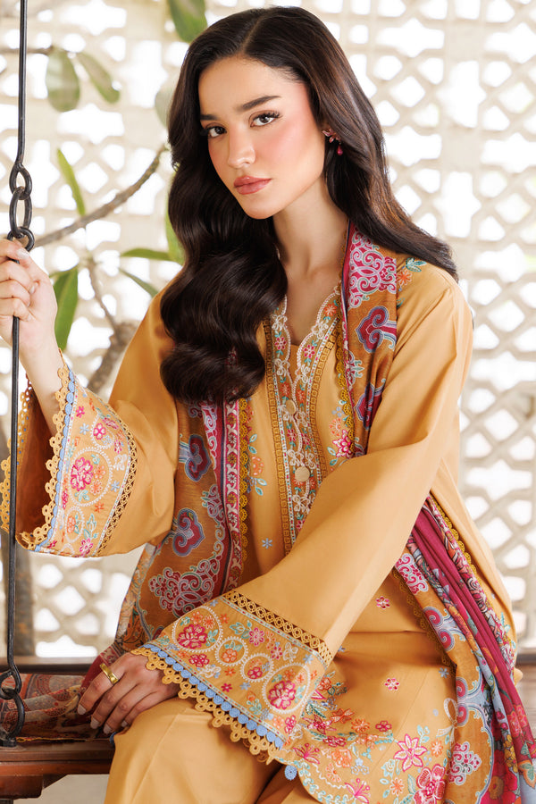 Farasha | Summer Weaves Embroidered Lawn | Golden Bloom - Official Farasha stockist in UK - Sakeena London