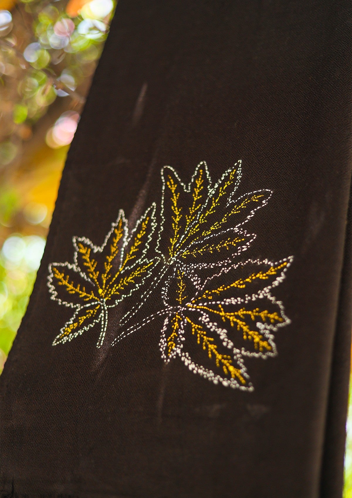 Wool Needle Work Shawl D - 56 - Black