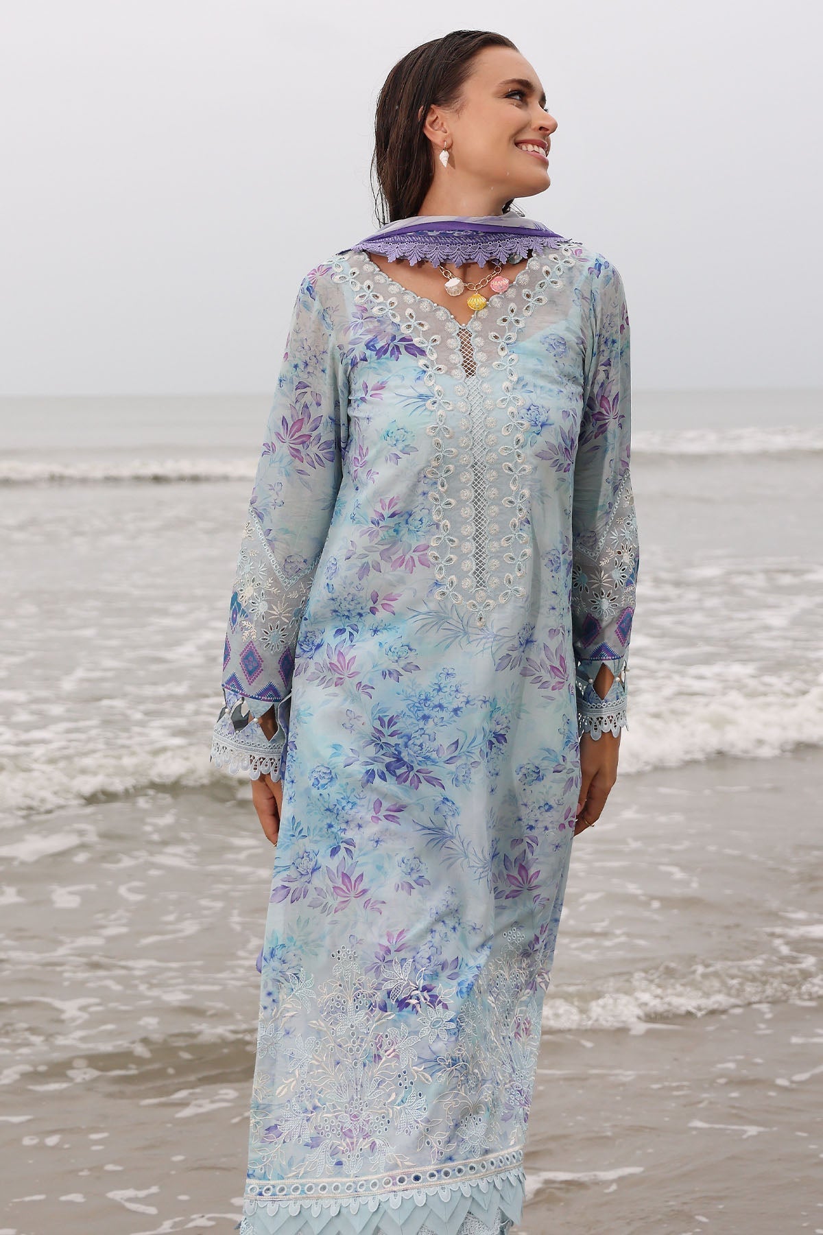 Nureh | Gardenia Embroidered Lawn 25 | NSG-176 - Official Nureh stockist in UK - Sakeena London