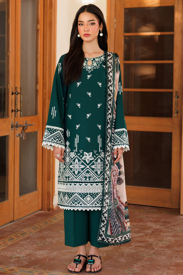 Farasha | Summer Weaves Embroidered Lawn | Teal Essence - Official Farasha stockist in UK - Sakeena London