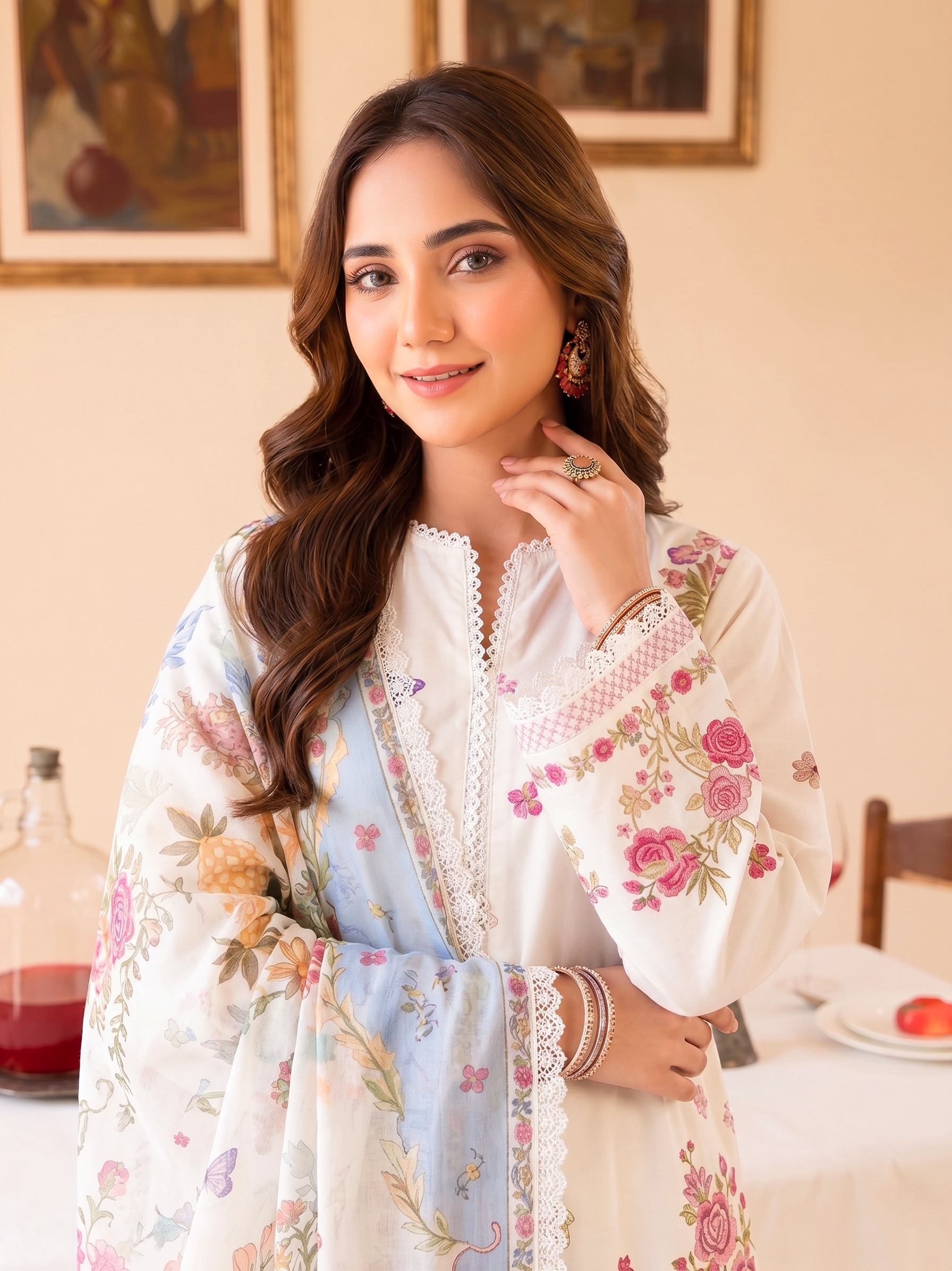 Faiza Faisal | FNF Printed Lawn | IVORY GRACE
