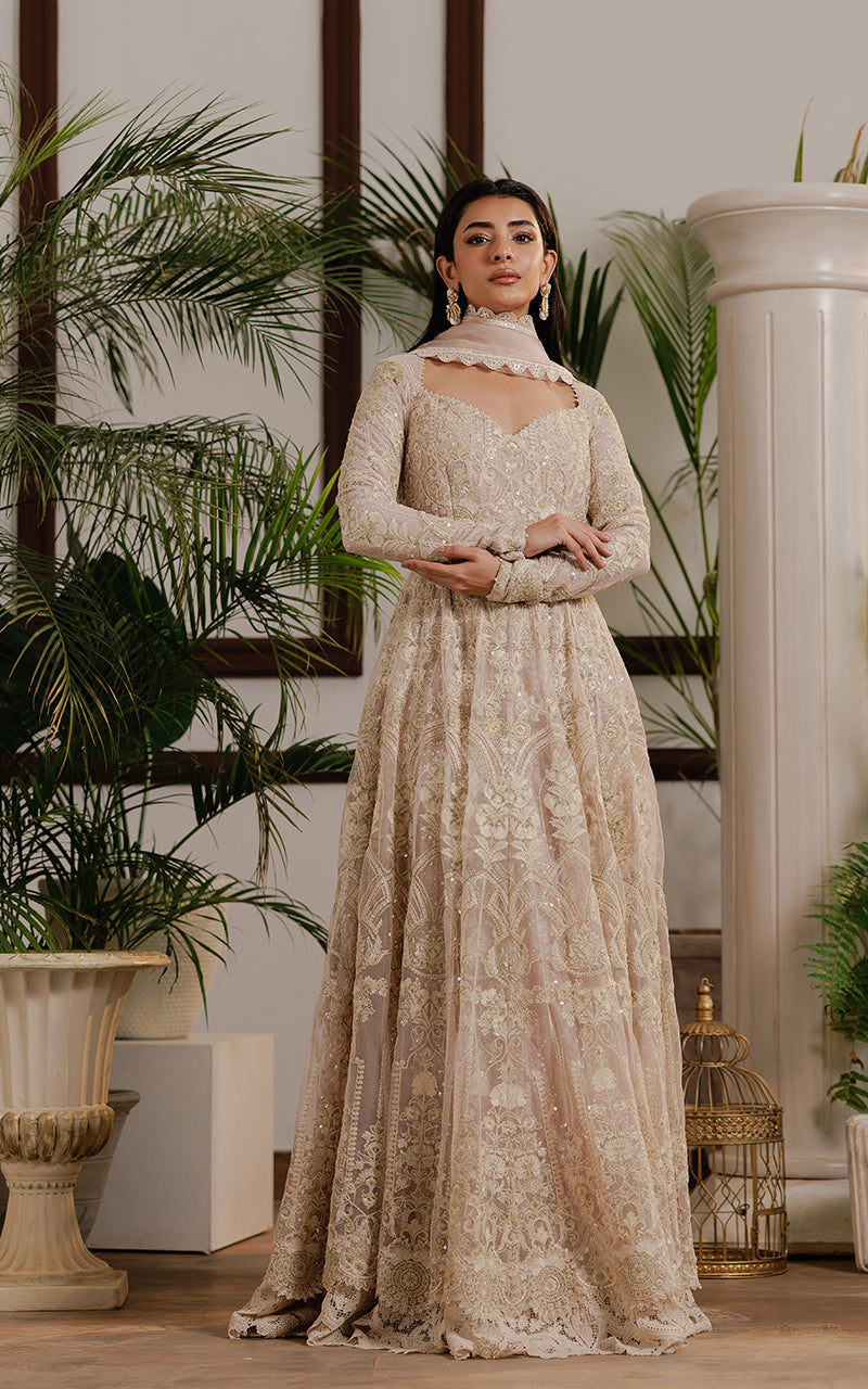 Threads and Motifs | Formal Dresses 25 | Net Embroidered Maxi - Official Threads and Motifs stockist in UK - Sakeena London