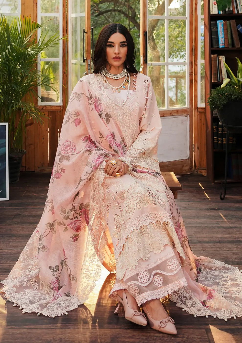 Kahf Premium | Luxury Lawn 24 | KLE-05B Coralyn - Official Kahf Premium stockist in UK - Sakeena London