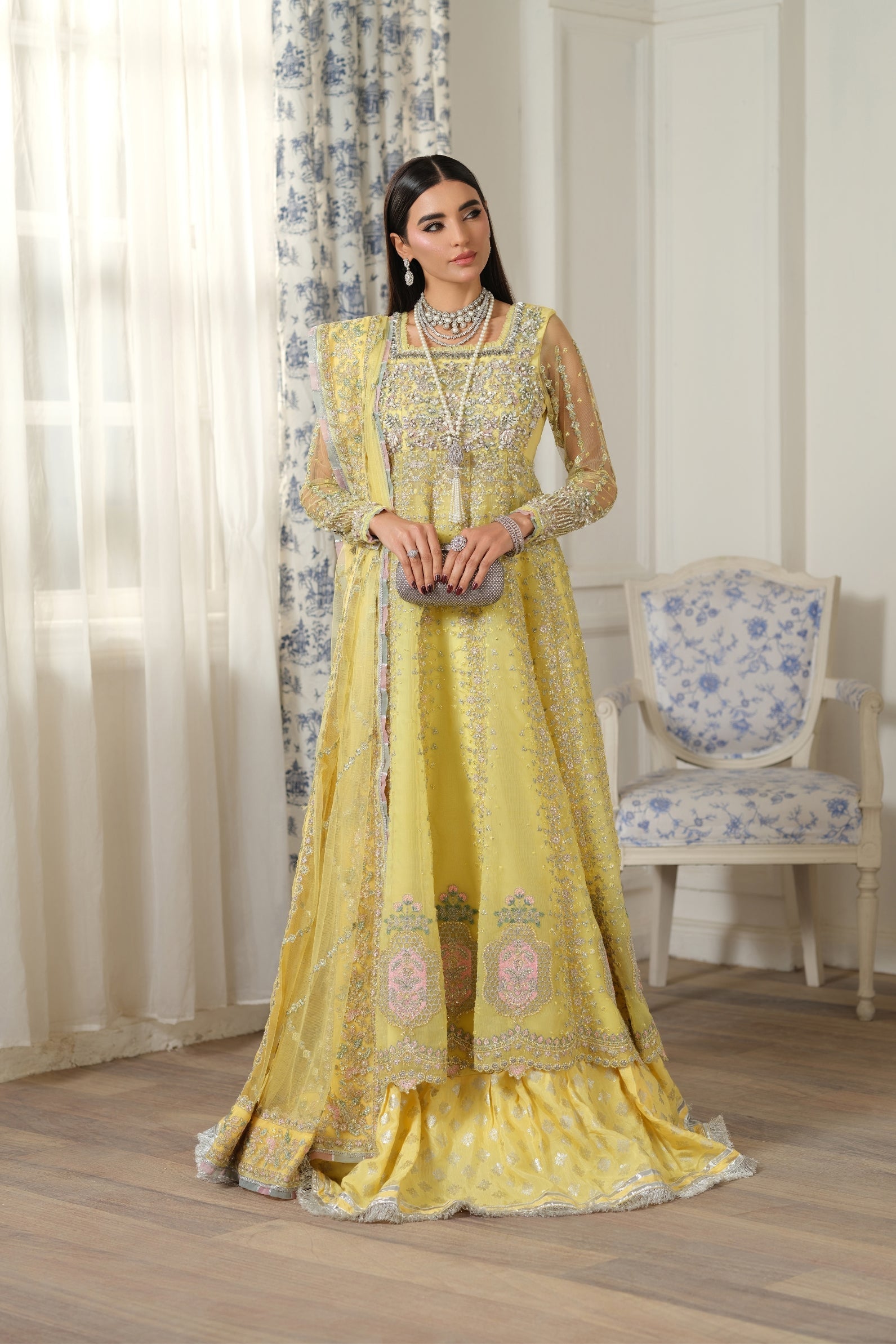 Maryam Hussain | Meer Embroidered Chiffon | Ghazal Meer-03