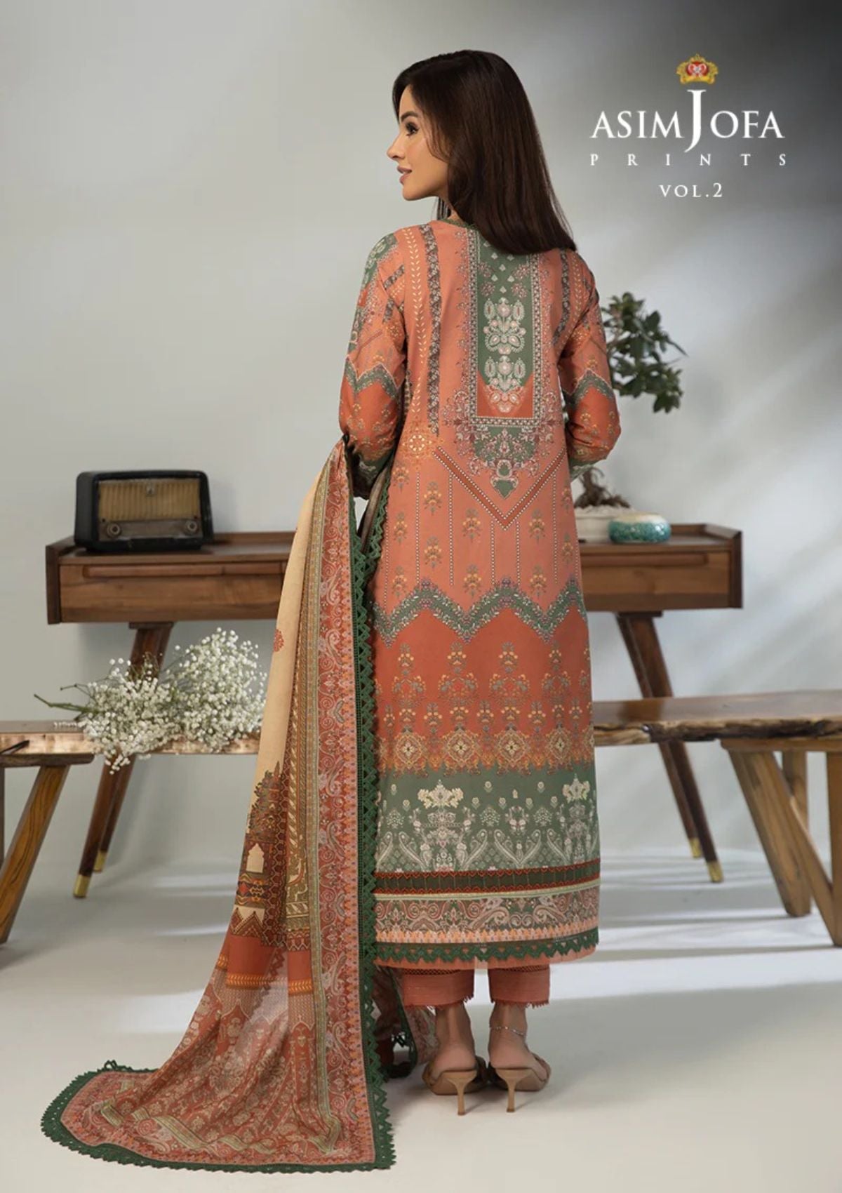 Lawn Collection - Asim Jofa - Basic - Print - 3 Pcs - AJBP#39