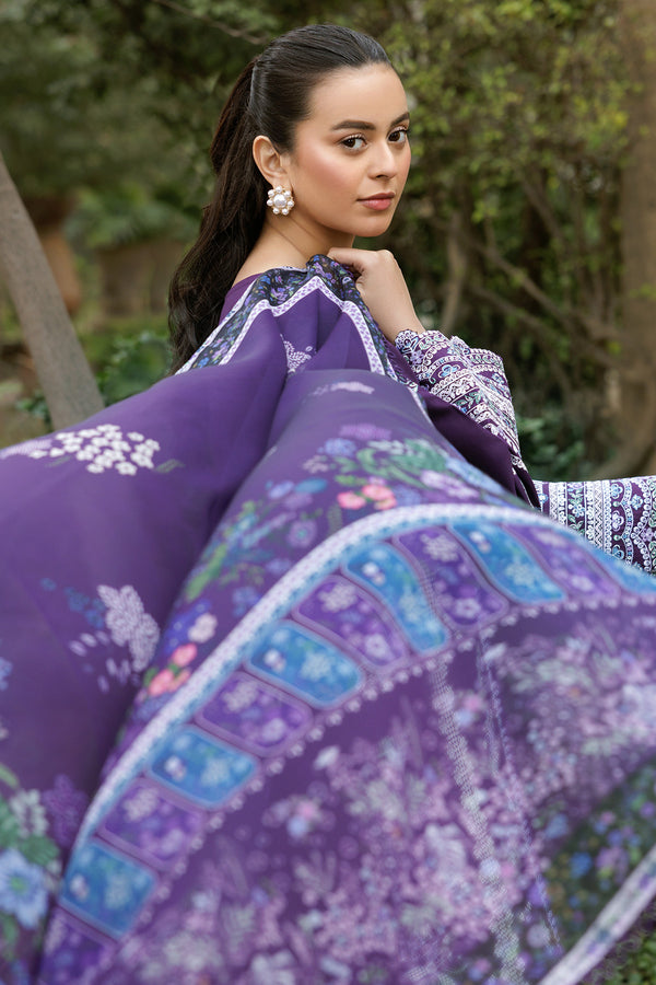 Farasha | Summer Weaves Embroidered Lawn | Regal Iris - Official Farasha stockist in UK - Sakeena London