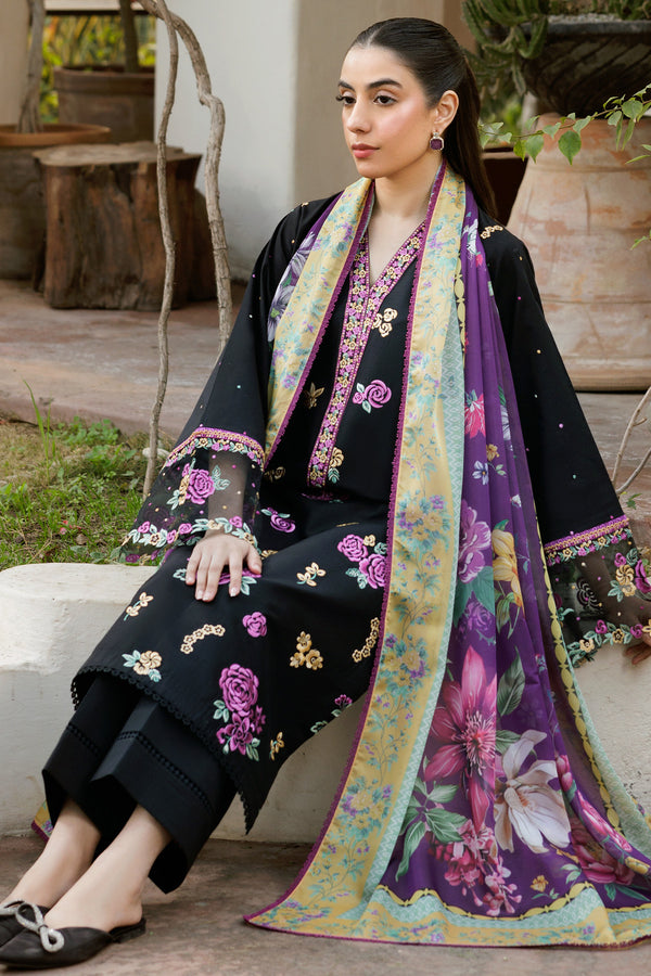 Farasha | Summer Weaves Embroidered Lawn | Raven Dusk - Official Farasha stockist in UK - Sakeena London