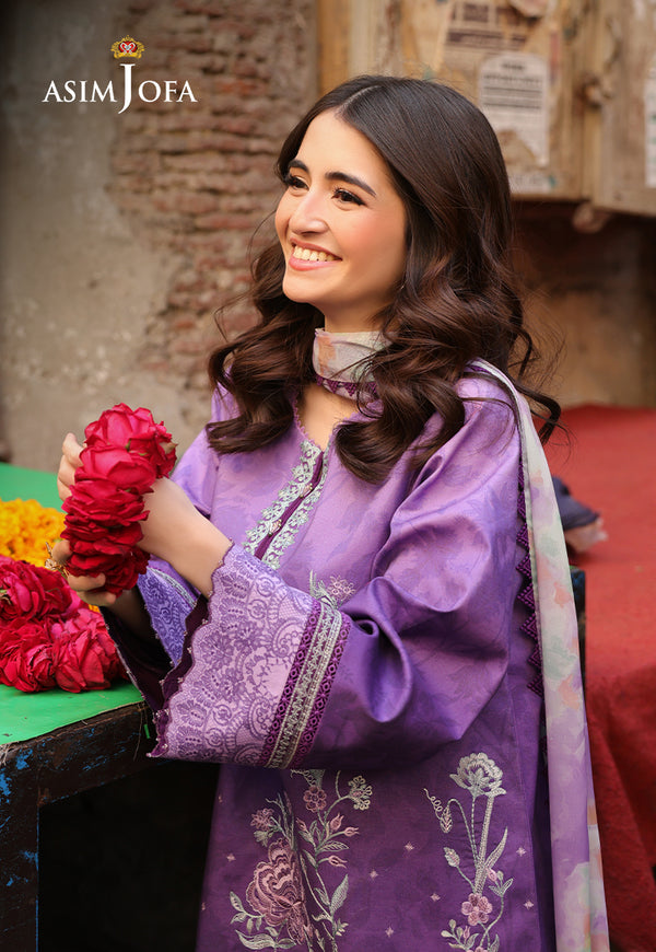 Asim Jofa | Summer Rhapsody | AJUBU-07 Embroidered Lawn - Official Asim Jofa stockist in UK - Sakeena London