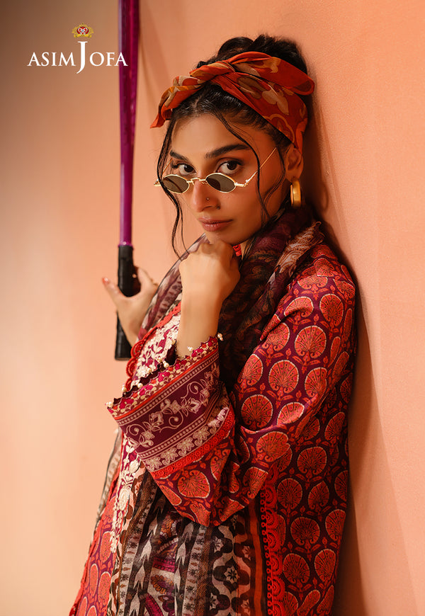 Asim Jofa | Summer Rhapsody | AJUBU-26 Printed Embroidered Lawn - Official Asim Jofa stockist in UK - Sakeena London