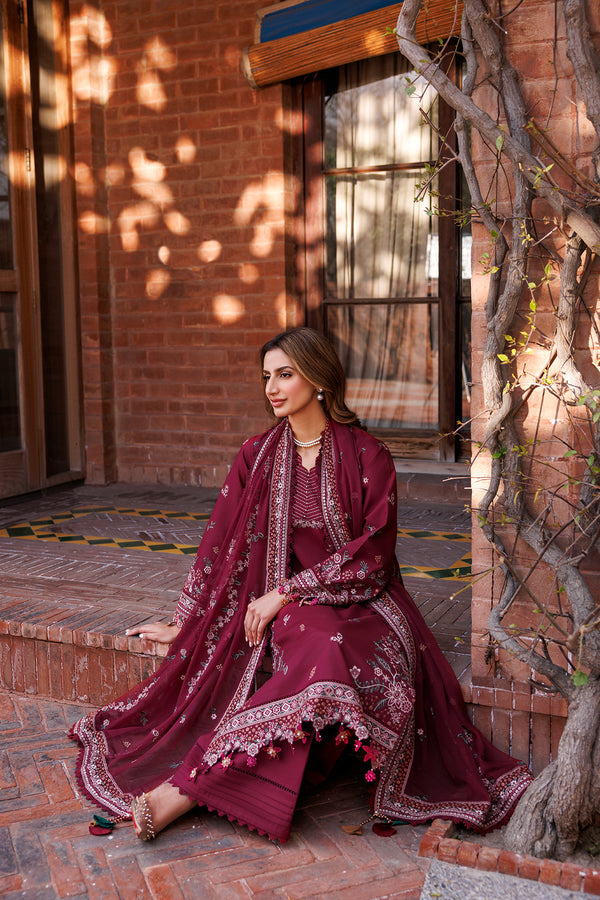 Farasha | Dastoor Embroidered Lawn SS24 | RUBY GLAM - Official Farasha stockist in UK - Sakeena London