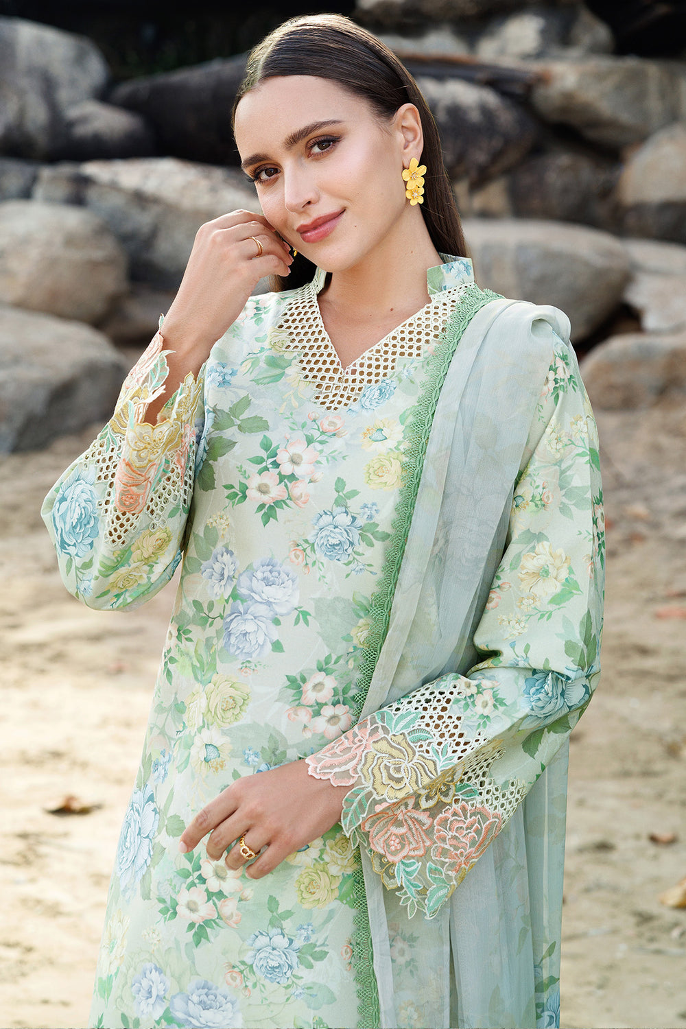 Farasha | Printed Essentials | Mint Bloom - Official Farasha stockist in UK - Sakeena London