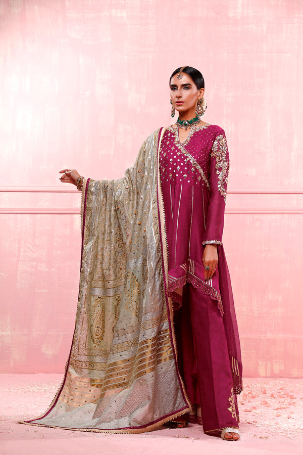 Wahajmkhan | Festive Fiesta Formals | MAGENTA MAGNIFICENCE - Official Wahaj M.Khan stockist in UK - Sakeena London