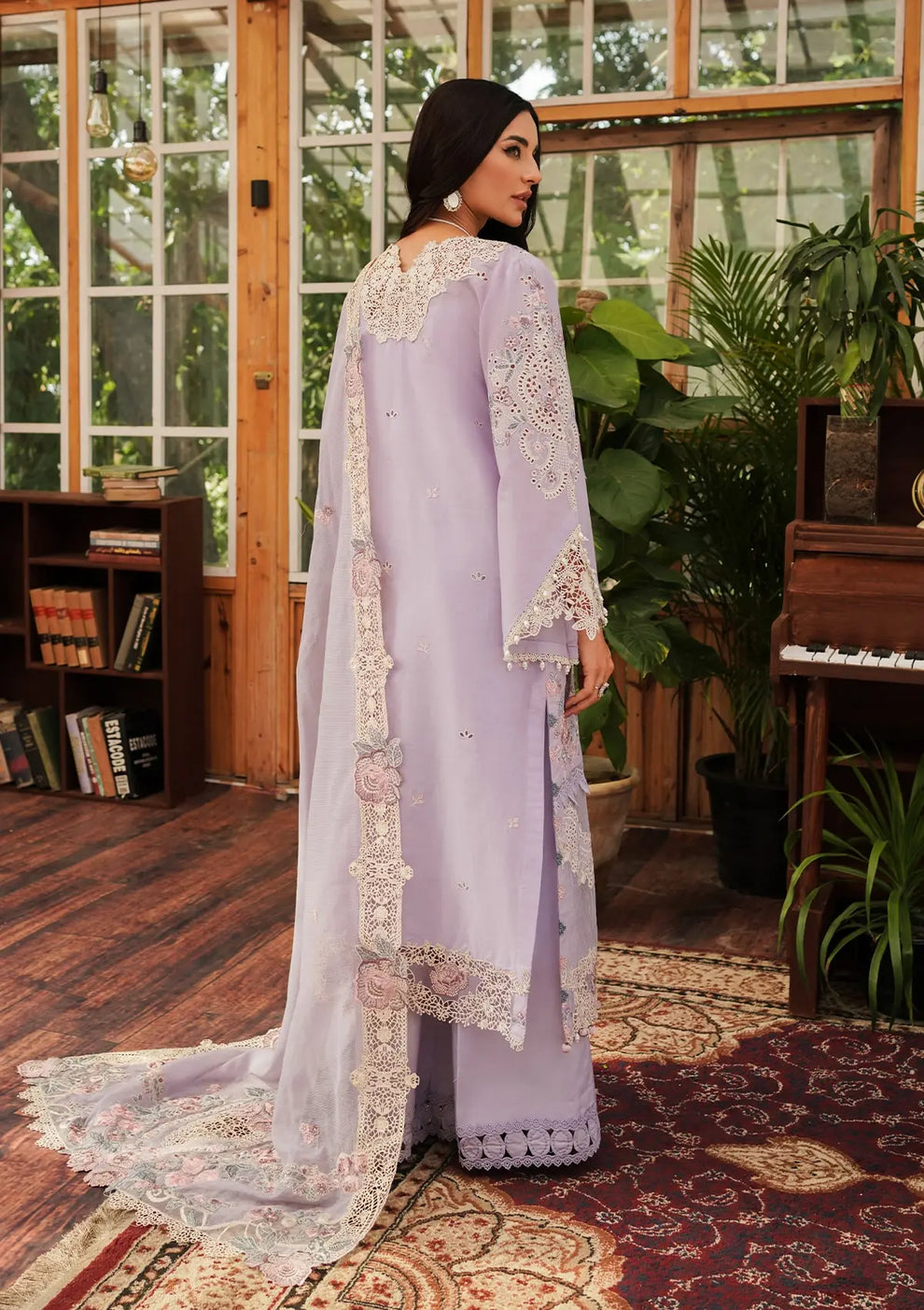 Kahf Premium | Luxury Lawn 24 | KLE-01B Lilac - Official Kahf Premium stockist in UK - Sakeena London