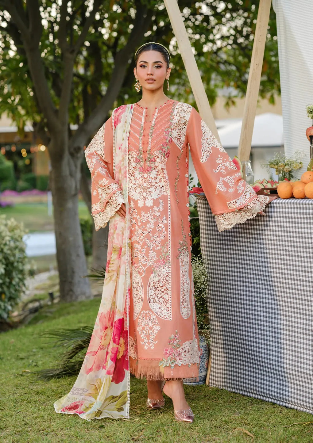 Elaf Premium | Luxury Lawn 25 | ELH-5A AUTUMN DREAM - Official Elaf Premium stockist in UK - Sakeena London