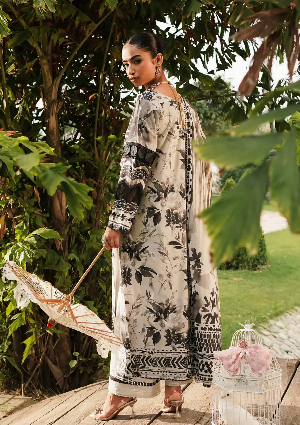 Elaf Premium | Printed Collection 24 | EEP-07B - Black Blossom - Official Elaf Premium stockist in UK - Sakeena London