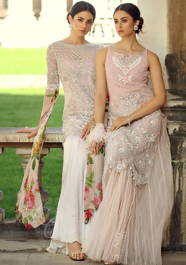 Layla Chatoor | Luxury Pret | Blush Pink Short Tunic