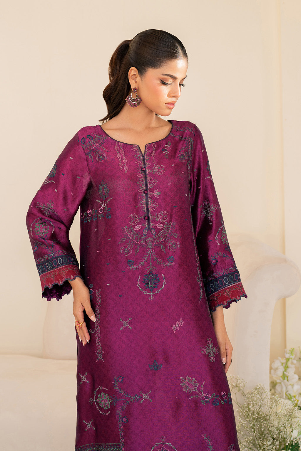 Iznik | Festive Formal | UE-436 Embroidered Pure silk - Official Iznik stockist in UK - Sakeena London