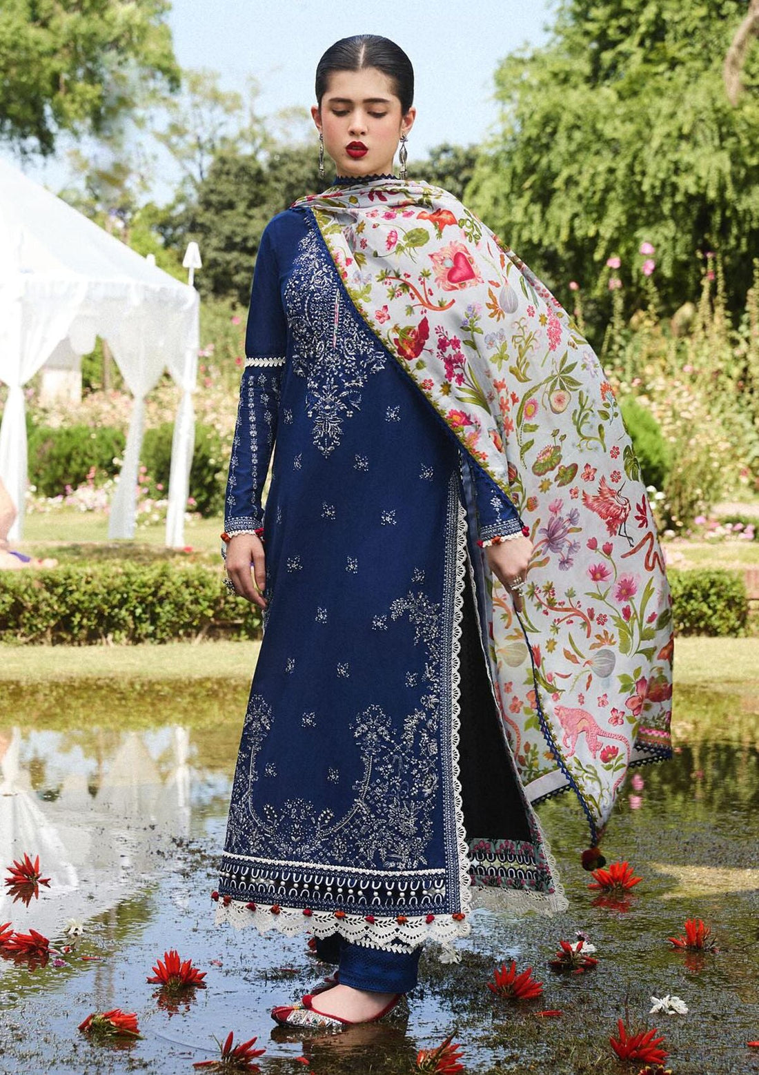 Lawn Collection - Hussain Rehar - SS 24 - D#498 - Cyan