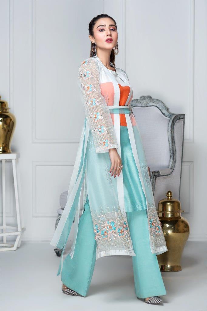Hana | Eclectic Ready to Wear | Aqua Marine - Official Hana stockist in UK - Sakeena London