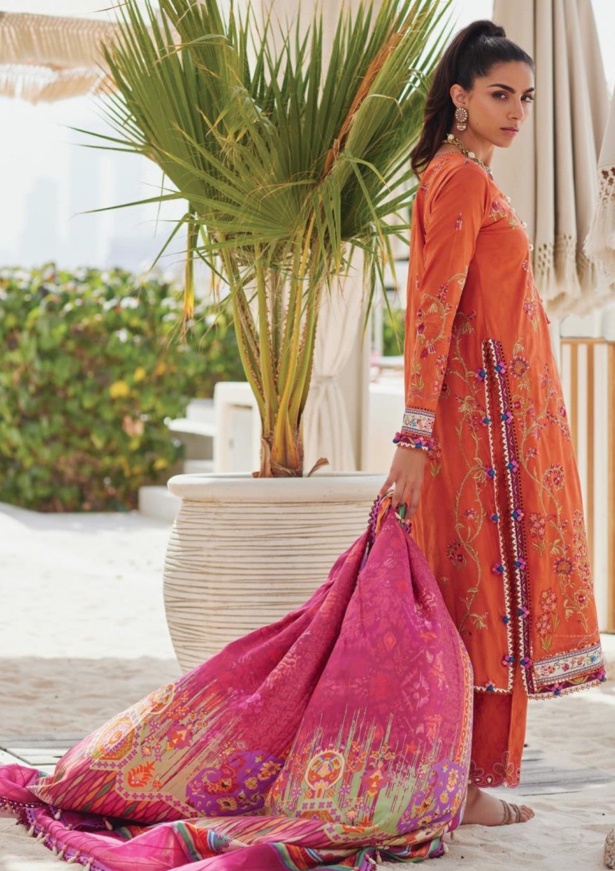 Lawn - Farah Talib Aziz - Luxury Unstitched - FTL25#01 - Rita Rust