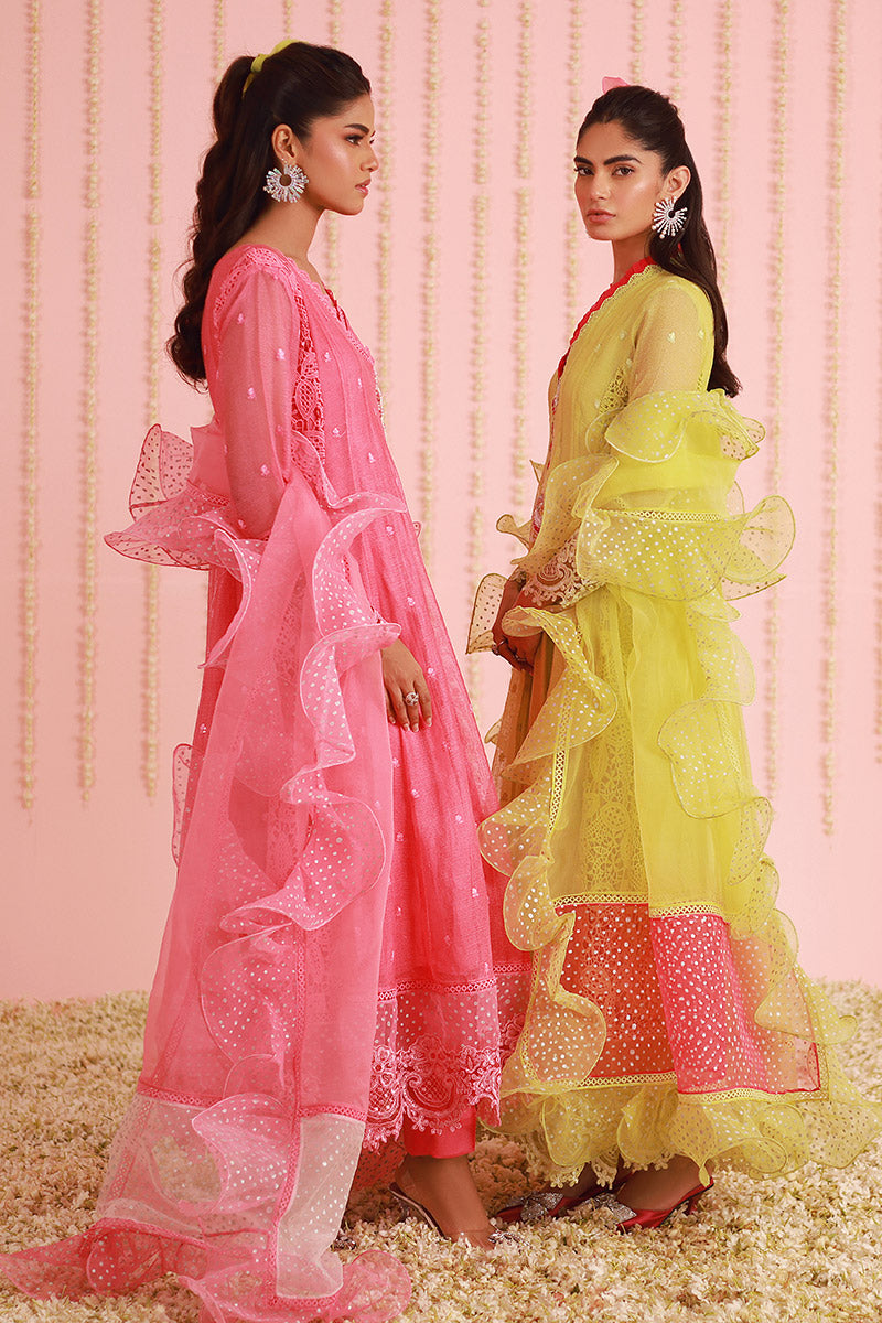 Chic Ophicial | Ruffles Collection | Candy pink Angrakha - Official Chic Ophicial stockist in UK - Sakeena London