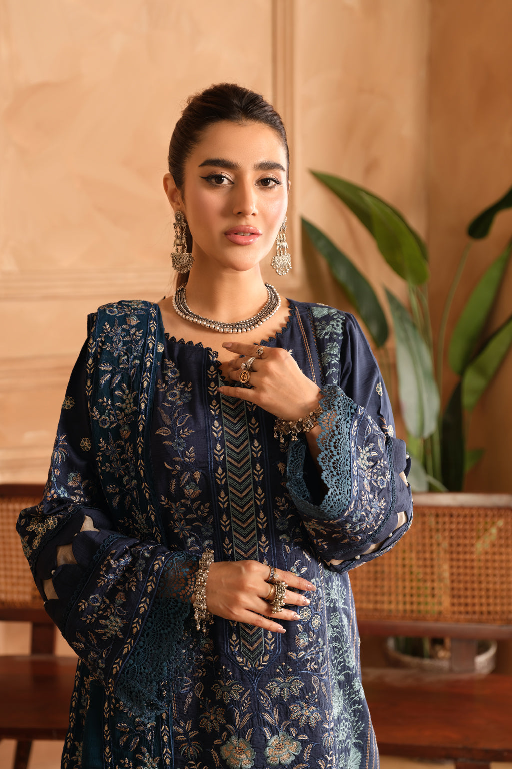 Johra | Shah Jahan Embroidered Viscose | JH-268-SJ - Official Johra stockist in UK - Sakeena London