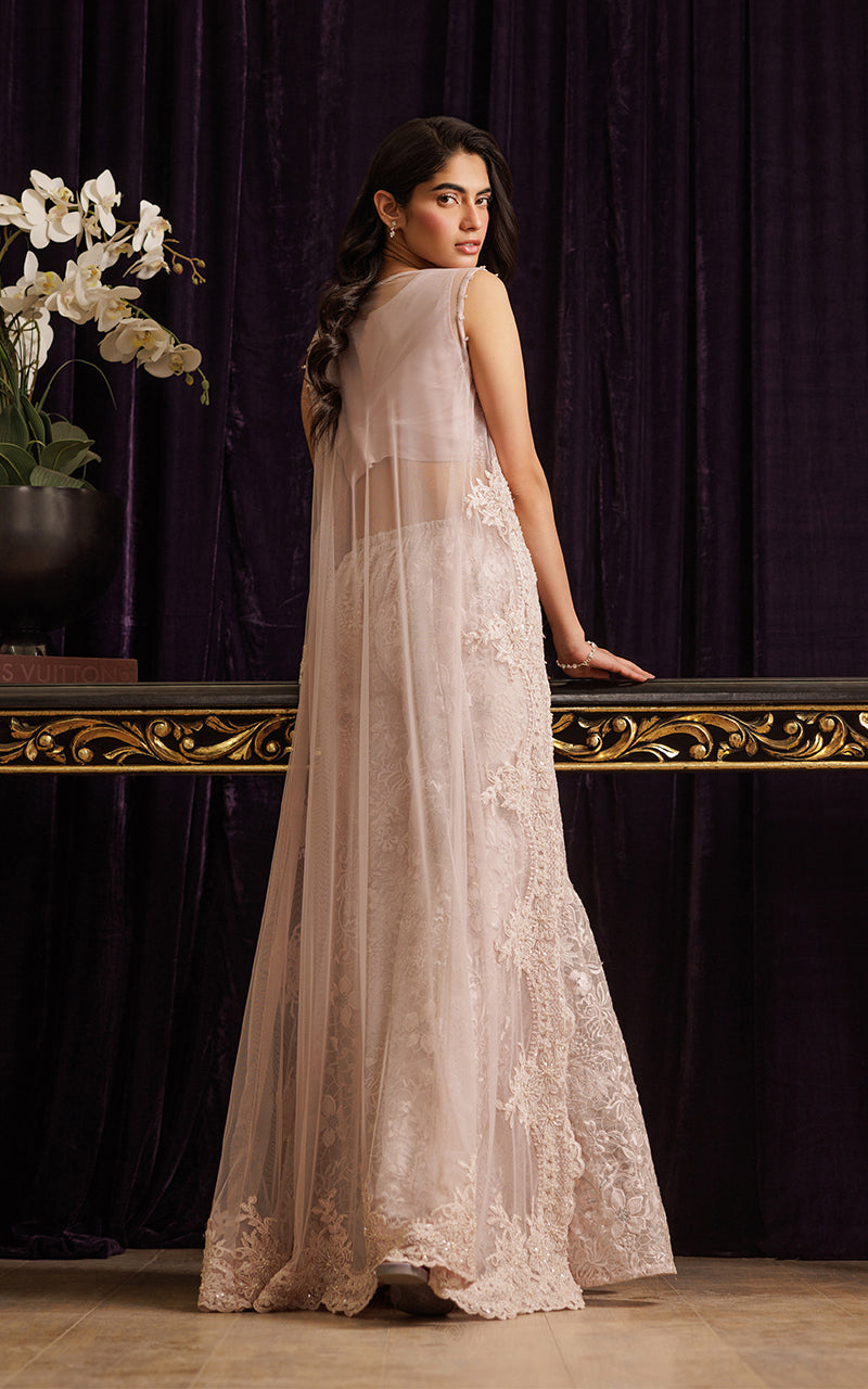 Threads and Motifs | Formal Dresses 25 | Net Embroidered Jacket with Embroidered Tube & Trouser - Official Threads and Motifs stockist in UK - Sakeena London