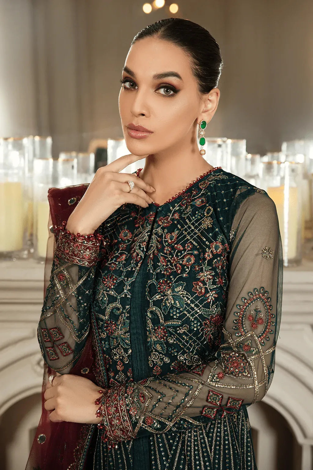 Zarif | Mehroz Formals | PINE GREEN - Official Zarif stockist in UK - Sakeena London