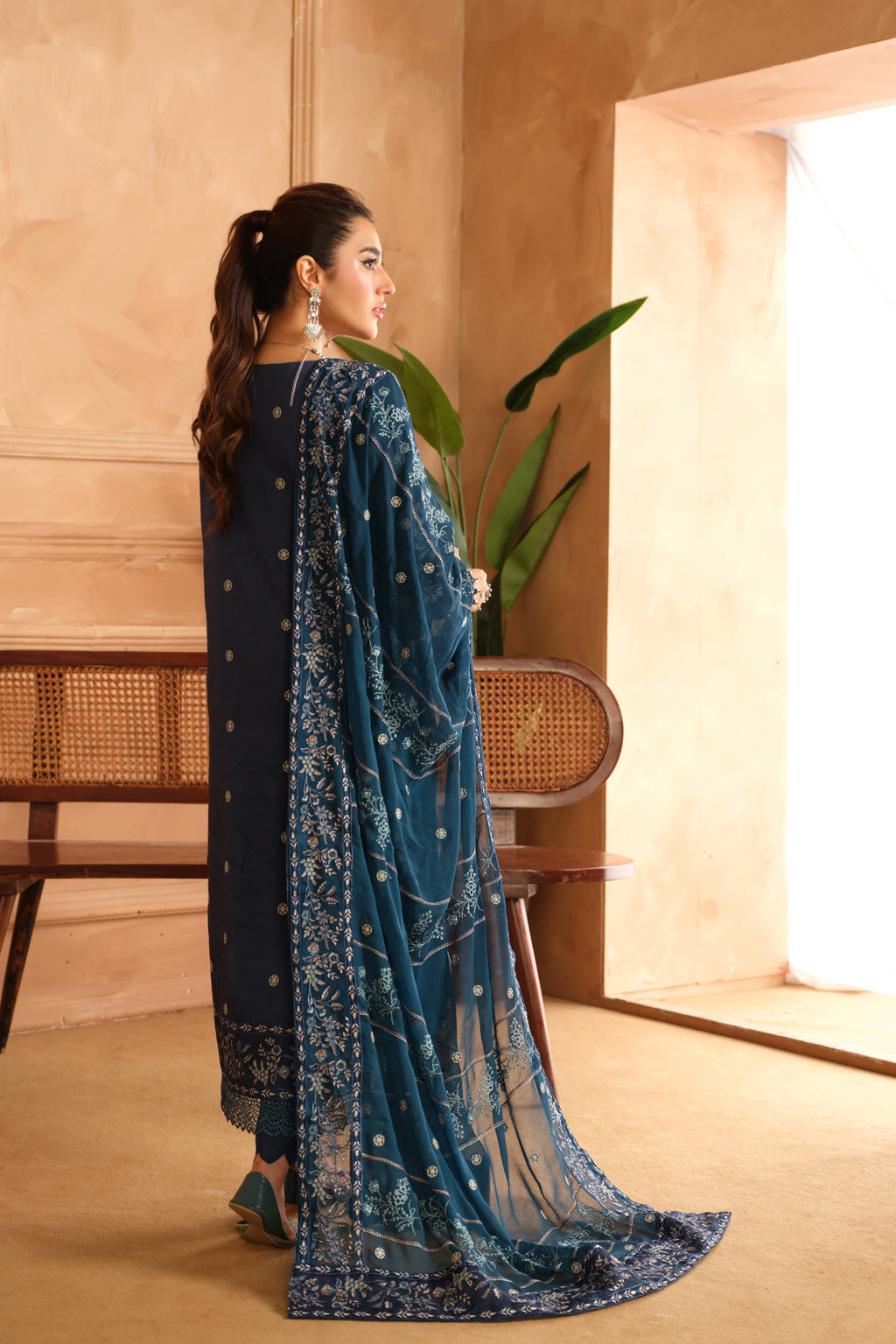 Johra | Shah Jahan Embroidered Viscose | JH-268-SJ - Official Johra stockist in UK - Sakeena London