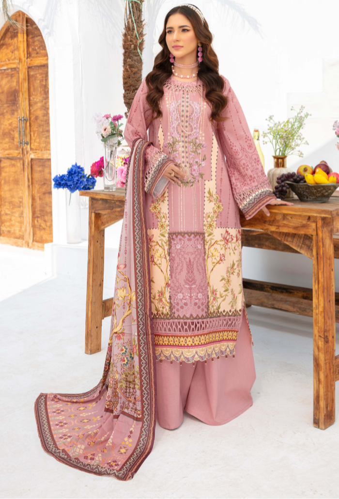 Humdum | Saira Bano Lawn 24 | D01 - Official HumDum stockist in UK - Sakeena London