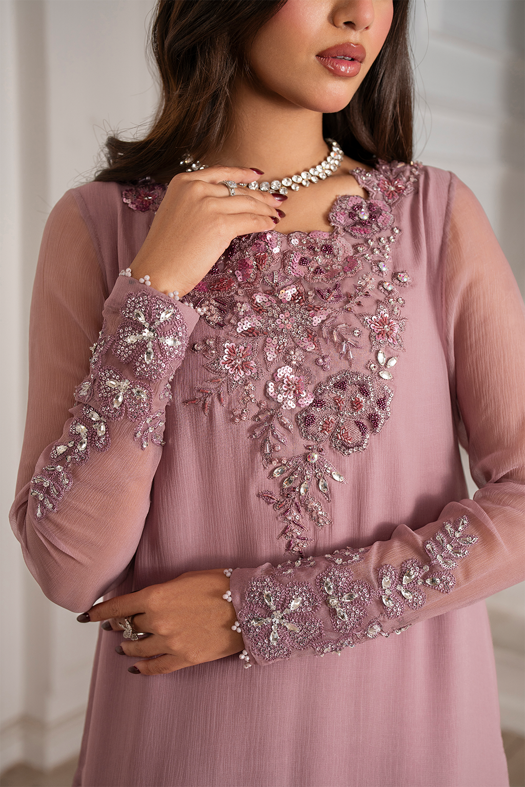 Iznik I Festive Formal I UE-418 Embroidered Chiffon - Official Iznik stockist in UK - Sakeena London