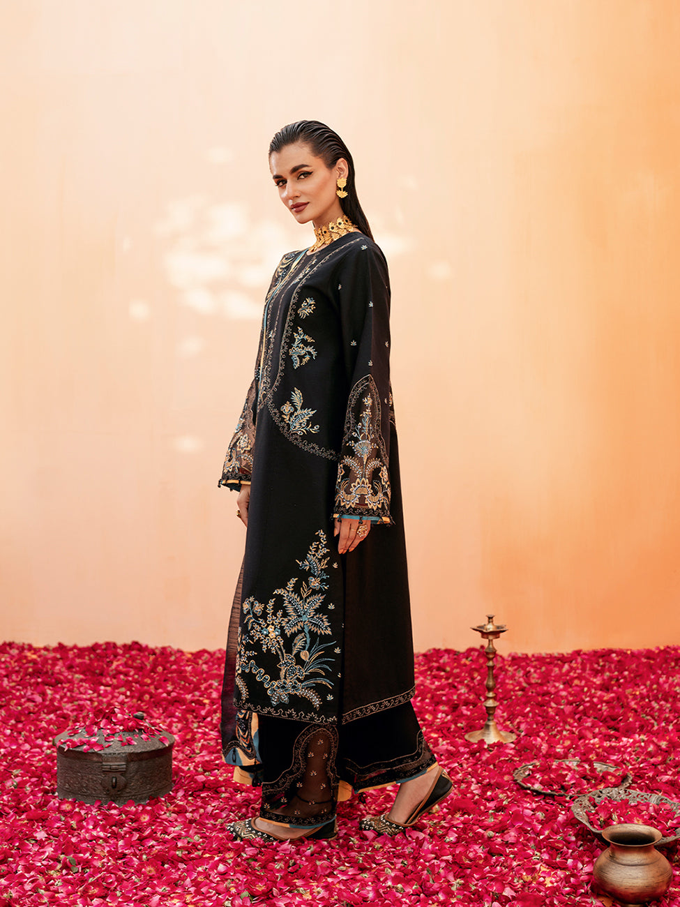 Fozia Khalid | Eid Edit 24 | Jade Black - Official Fozia Khalid stockist in UK - Sakeena London