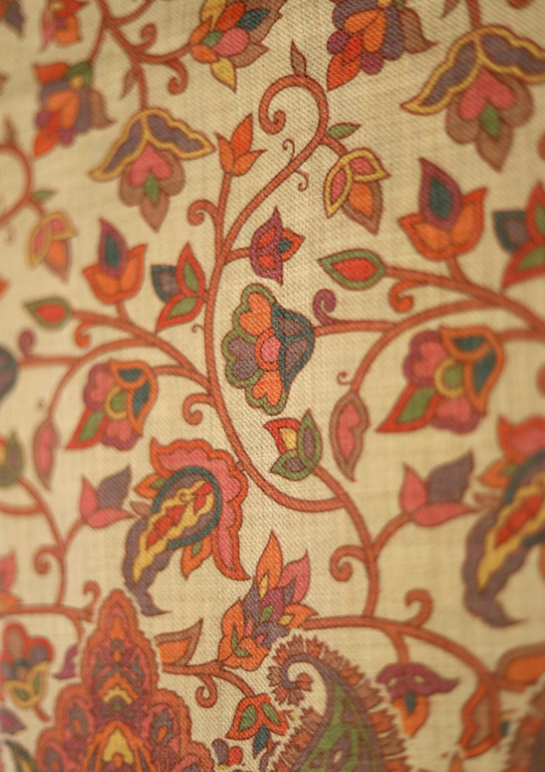 Digital Printed Wool Shawl D - 18 - Brown