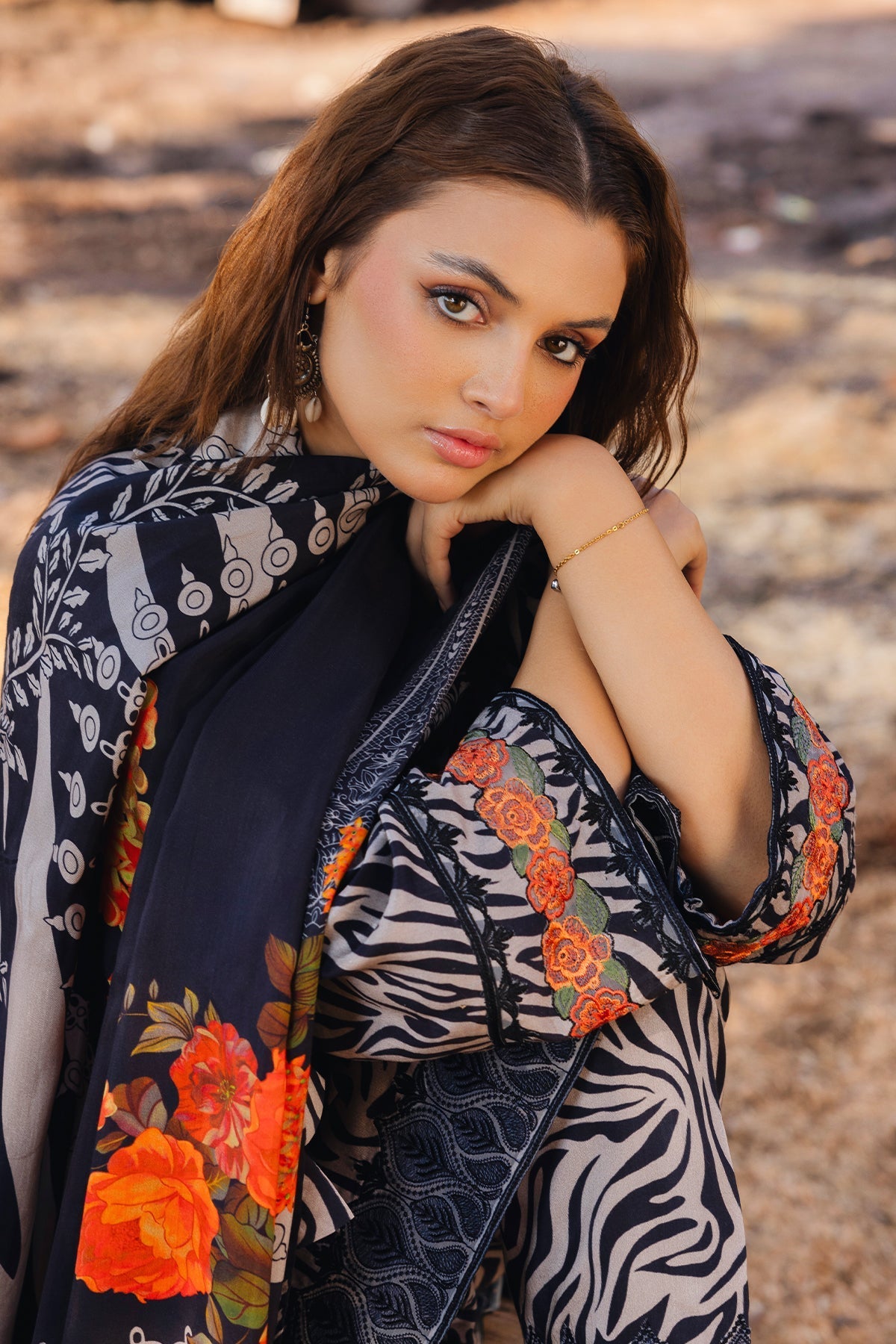 Charizma | Aniiq Embroidered Collection | STAPLE SHAWL ANW4-03 - Official Charizma stockist in UK - Sakeena London