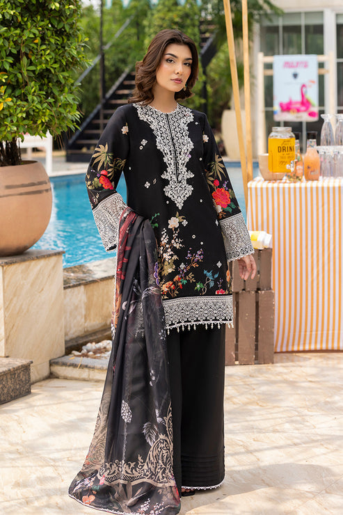 Saad Shaikh | Lawn 25 | Black - Zestel - Official Saad Shaikh stockist in UK - Sakeena London