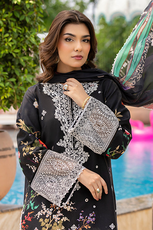 Saad Shaikh | Lawn 25 | Black - Zestel - Official Saad Shaikh stockist in UK - Sakeena London