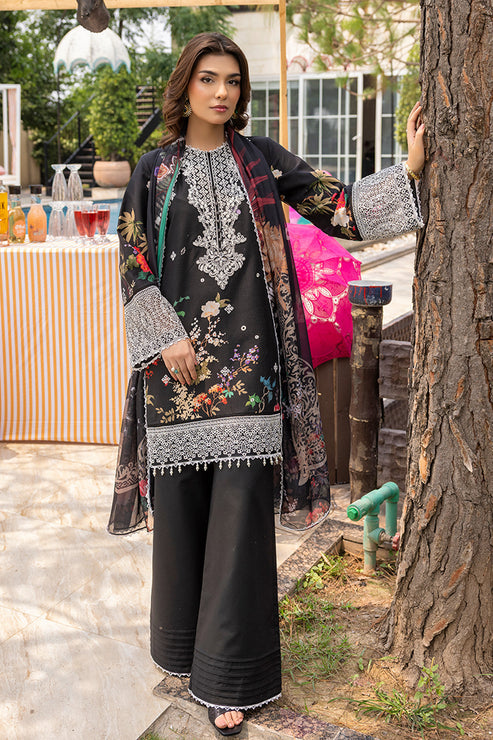 Saad Shaikh | Lawn 25 | Black - Zestel - Official Saad Shaikh stockist in UK - Sakeena London