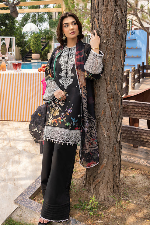 Saad Shaikh | Lawn 25 | Black - Zestel - Official Saad Shaikh stockist in UK - Sakeena London