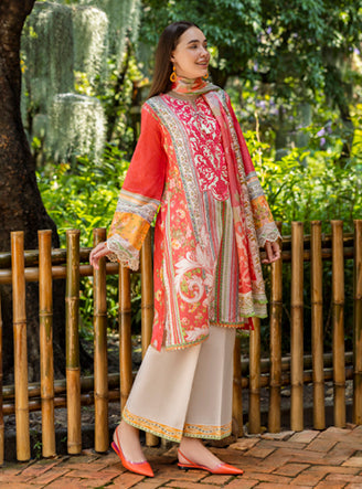 Roheenaz | Ethereal Bloom Lawn 25 | Roselle - Official Roheenaz stockist in UK - Sakeena London